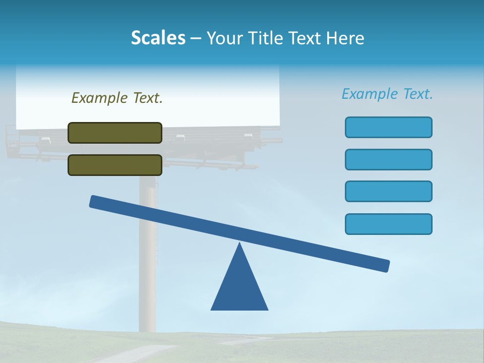 Blank Billboard In A Field With A Blue Sky PowerPoint Template