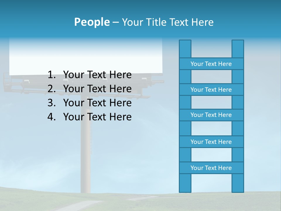 Blank Billboard In A Field With A Blue Sky PowerPoint Template