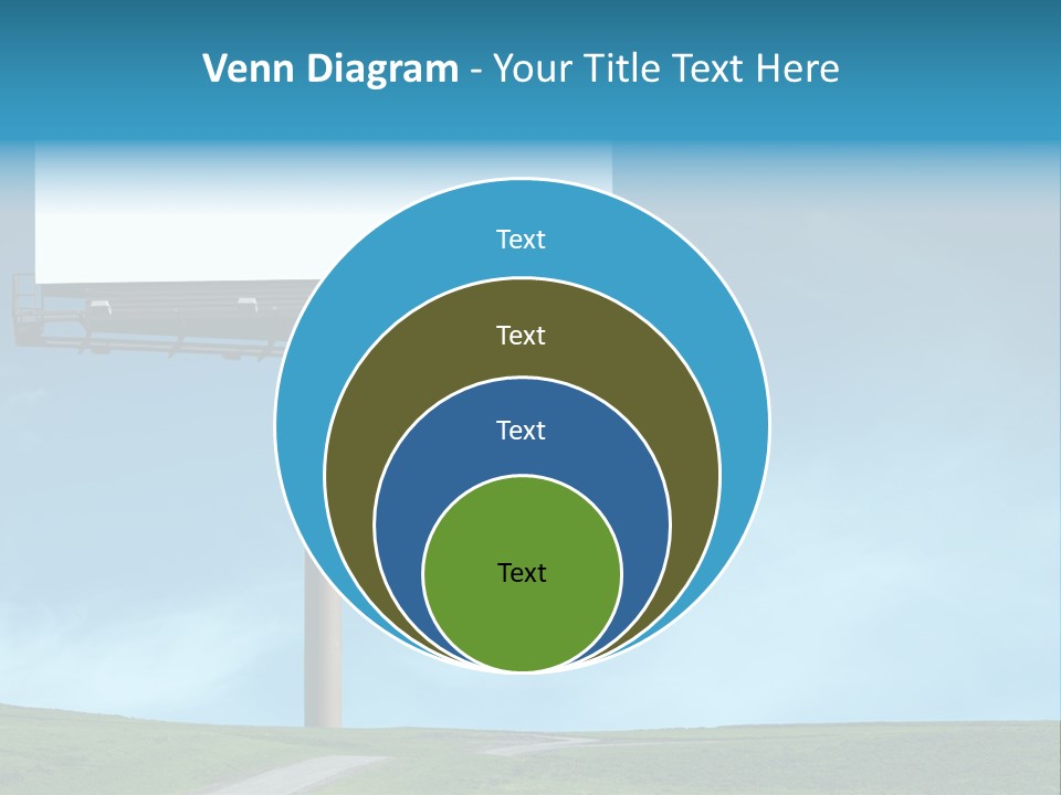 Blank Billboard In A Field With A Blue Sky PowerPoint Template