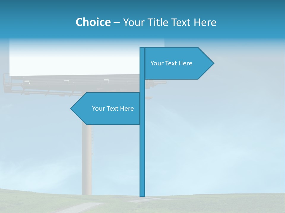 Blank Billboard In A Field With A Blue Sky PowerPoint Template