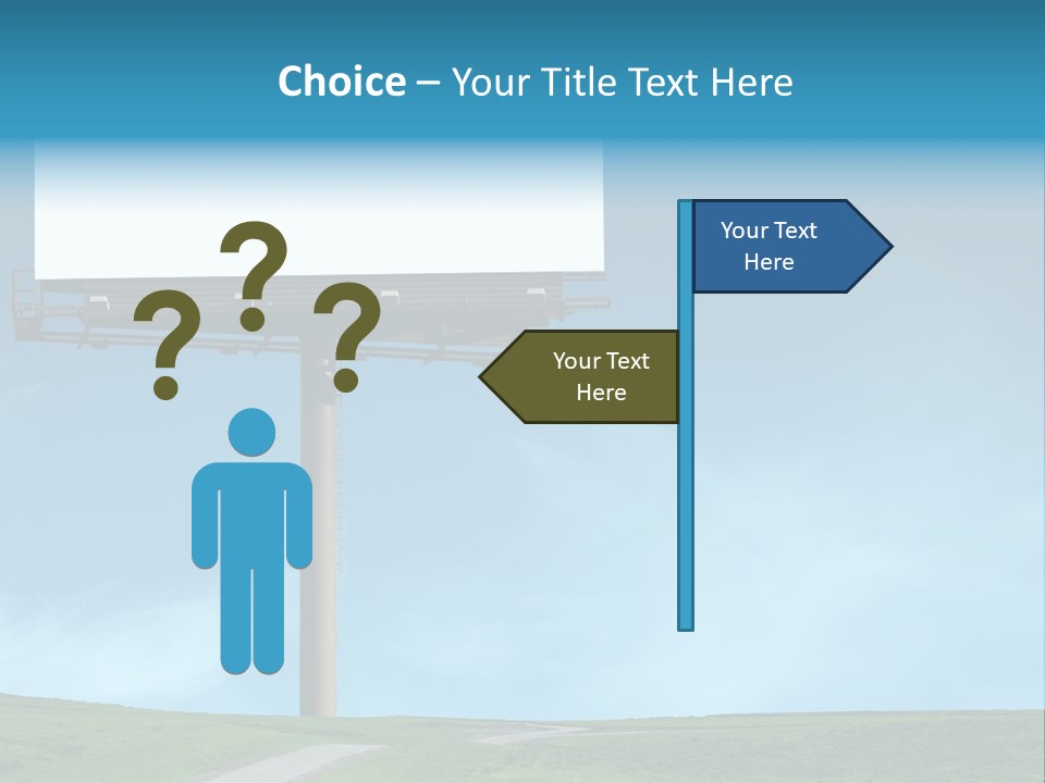 Blank Billboard In A Field With A Blue Sky PowerPoint Template