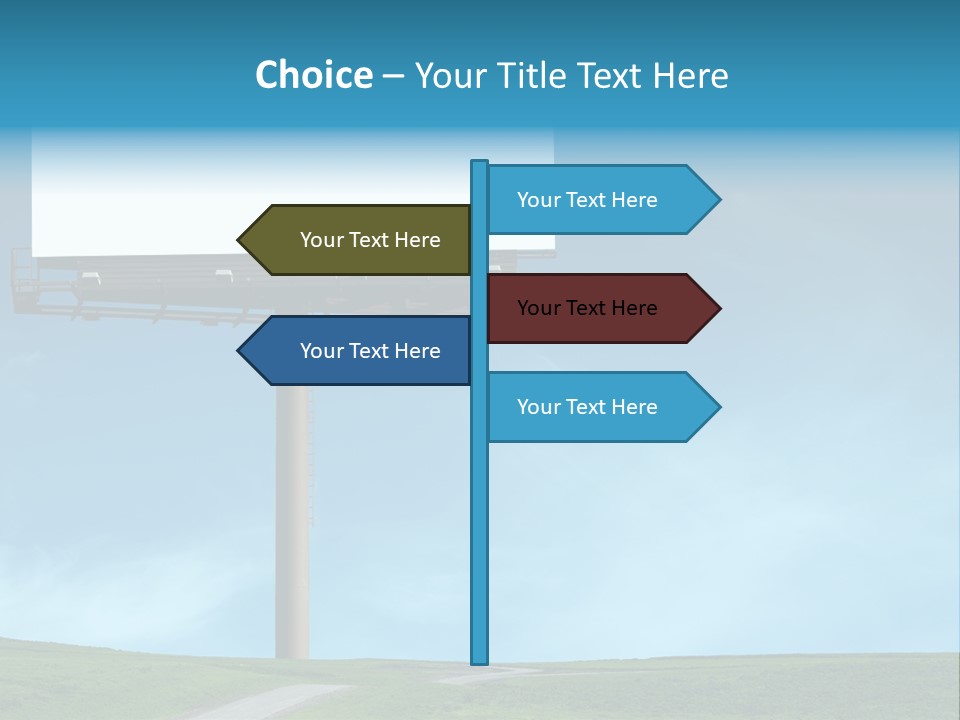 Blank Billboard In A Field With A Blue Sky PowerPoint Template