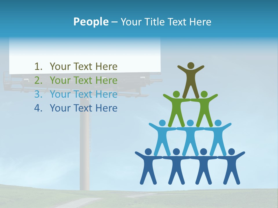 Blank Billboard In A Field With A Blue Sky PowerPoint Template