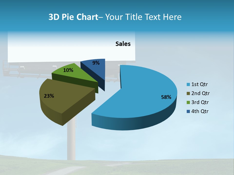 Blank Billboard In A Field With A Blue Sky PowerPoint Template