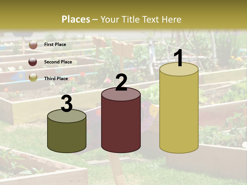 A Picture Of A Garden With A Sign In The Middle Of It PowerPoint Template