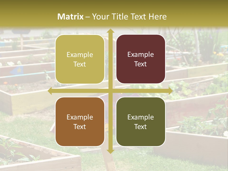 A Picture Of A Garden With A Sign In The Middle Of It PowerPoint Template