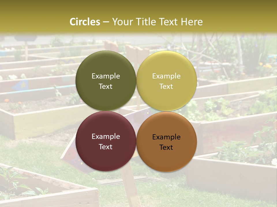 A Picture Of A Garden With A Sign In The Middle Of It PowerPoint Template