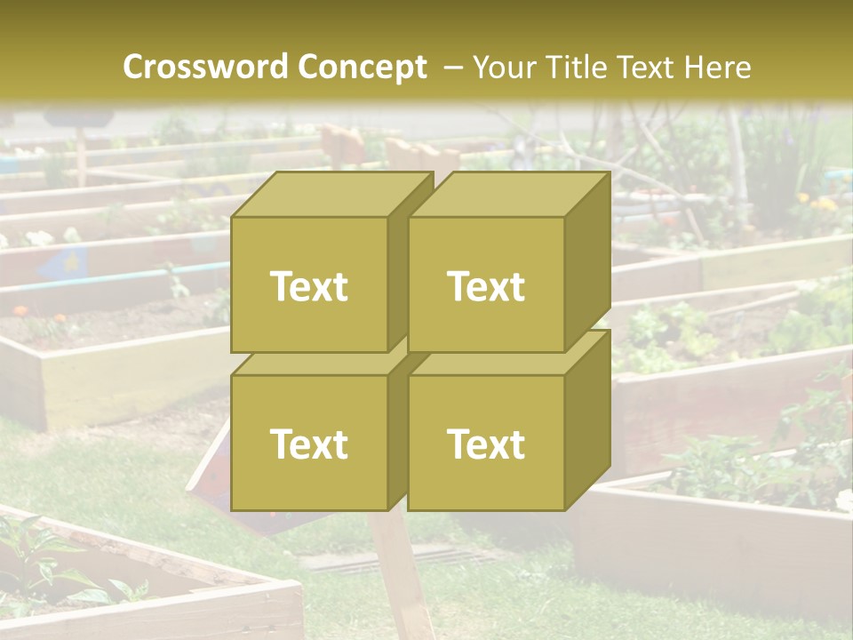 A Picture Of A Garden With A Sign In The Middle Of It PowerPoint Template