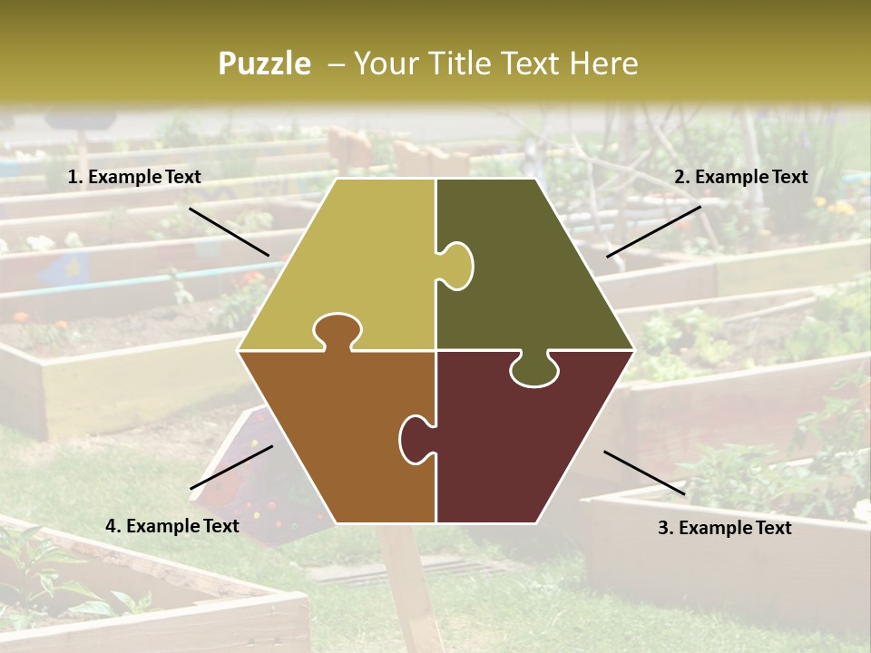 A Picture Of A Garden With A Sign In The Middle Of It PowerPoint Template