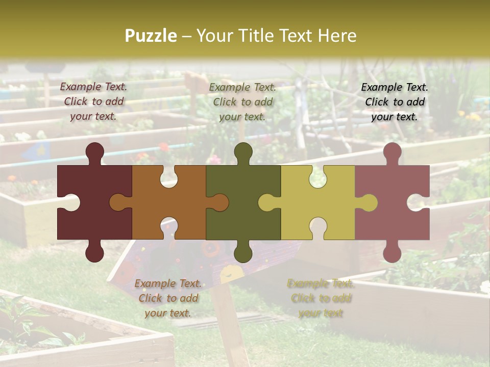 A Picture Of A Garden With A Sign In The Middle Of It PowerPoint Template