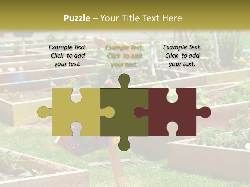 A Picture Of A Garden With A Sign In The Middle Of It PowerPoint Template