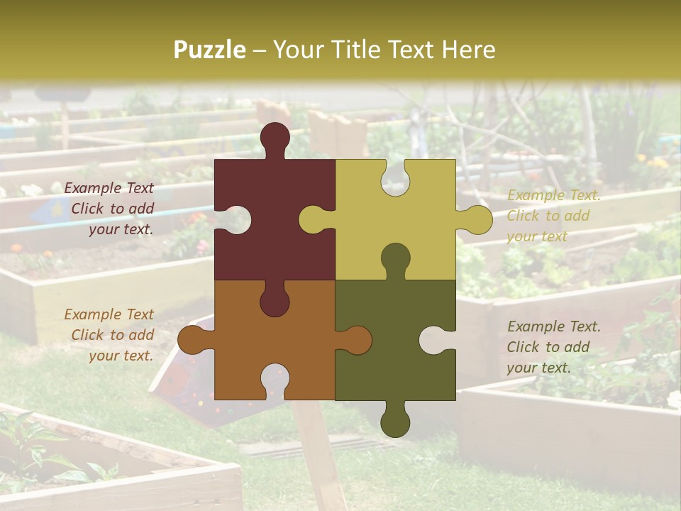 A Picture Of A Garden With A Sign In The Middle Of It PowerPoint Template