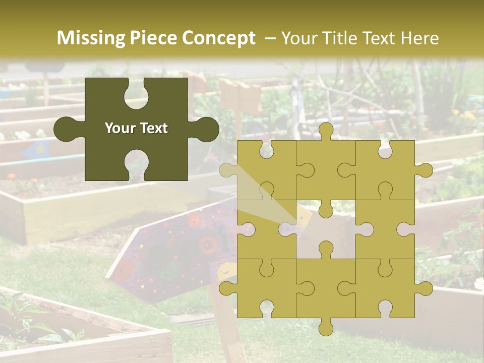 A Picture Of A Garden With A Sign In The Middle Of It PowerPoint Template