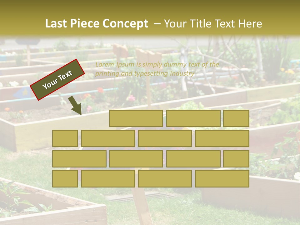 A Picture Of A Garden With A Sign In The Middle Of It PowerPoint Template