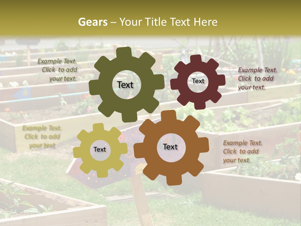 A Picture Of A Garden With A Sign In The Middle Of It PowerPoint Template