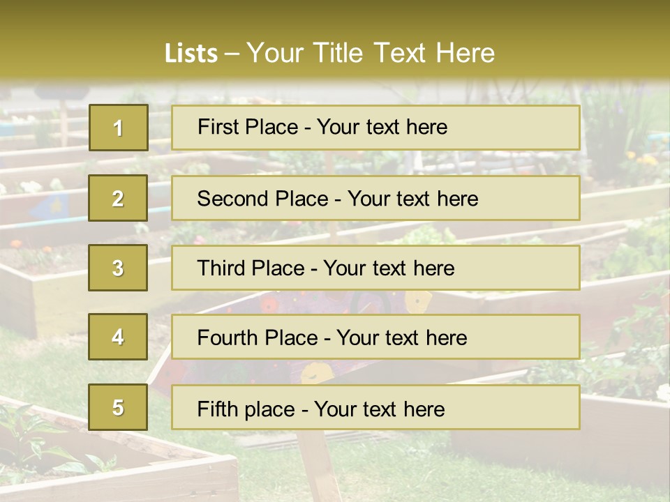 A Picture Of A Garden With A Sign In The Middle Of It PowerPoint Template