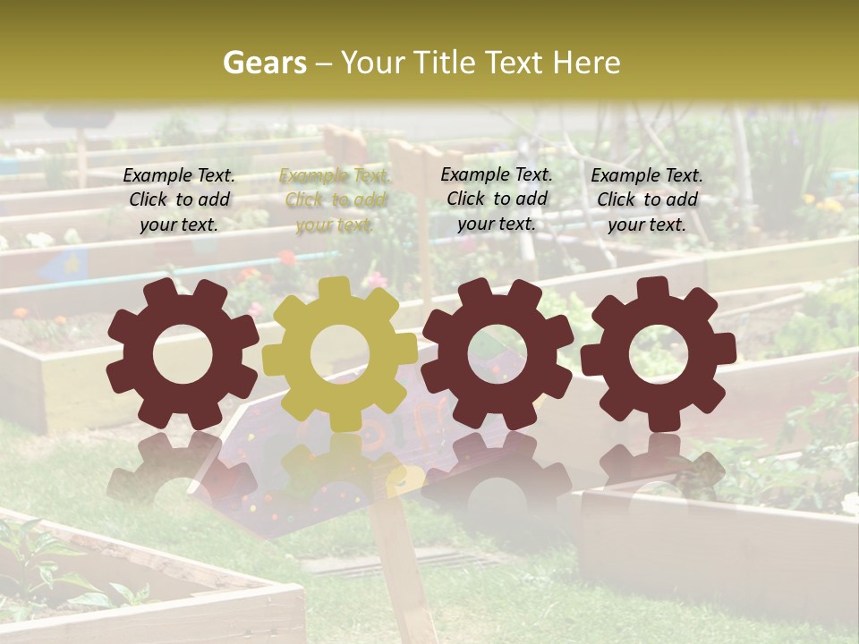 A Picture Of A Garden With A Sign In The Middle Of It PowerPoint Template