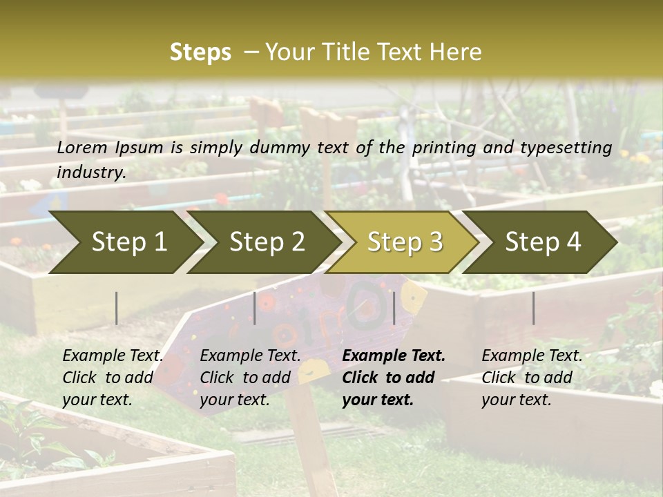A Picture Of A Garden With A Sign In The Middle Of It PowerPoint Template