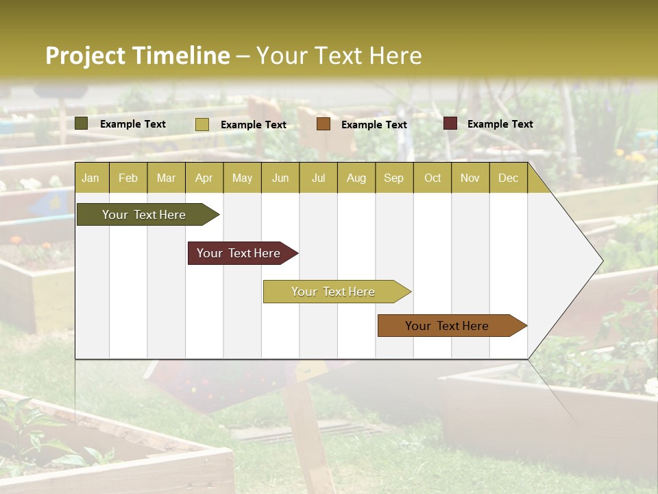 A Picture Of A Garden With A Sign In The Middle Of It PowerPoint Template
