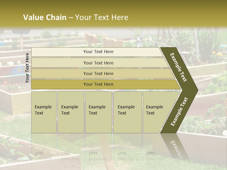 A Picture Of A Garden With A Sign In The Middle Of It PowerPoint Template
