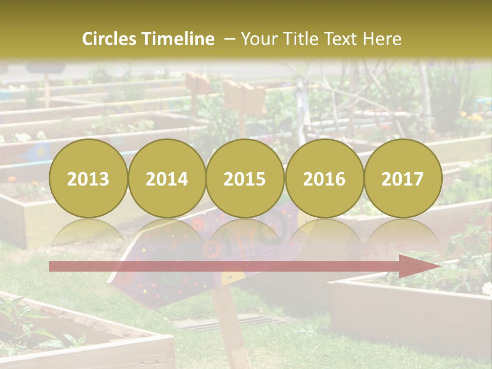 A Picture Of A Garden With A Sign In The Middle Of It PowerPoint Template