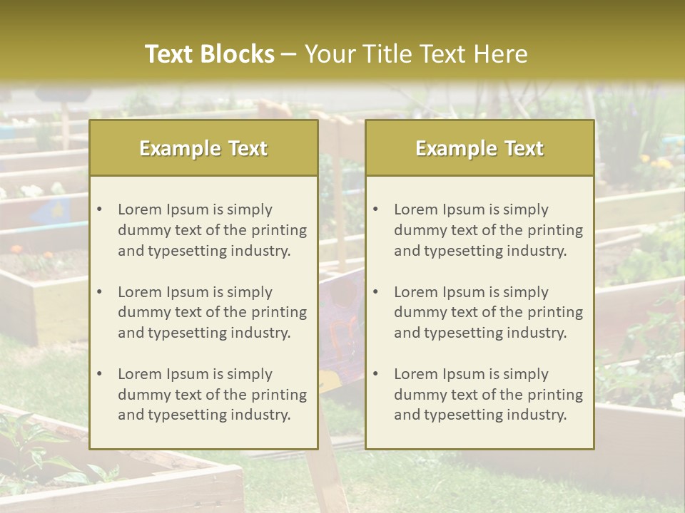 A Picture Of A Garden With A Sign In The Middle Of It PowerPoint Template