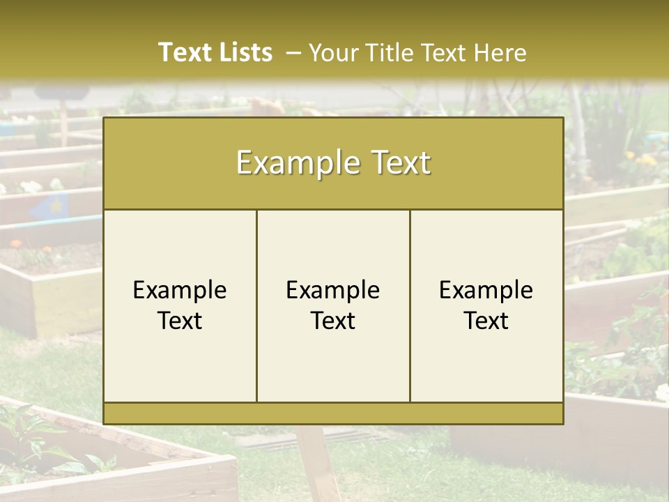 A Picture Of A Garden With A Sign In The Middle Of It PowerPoint Template