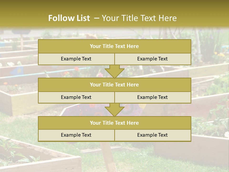 A Picture Of A Garden With A Sign In The Middle Of It PowerPoint Template