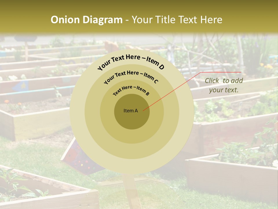A Picture Of A Garden With A Sign In The Middle Of It PowerPoint Template