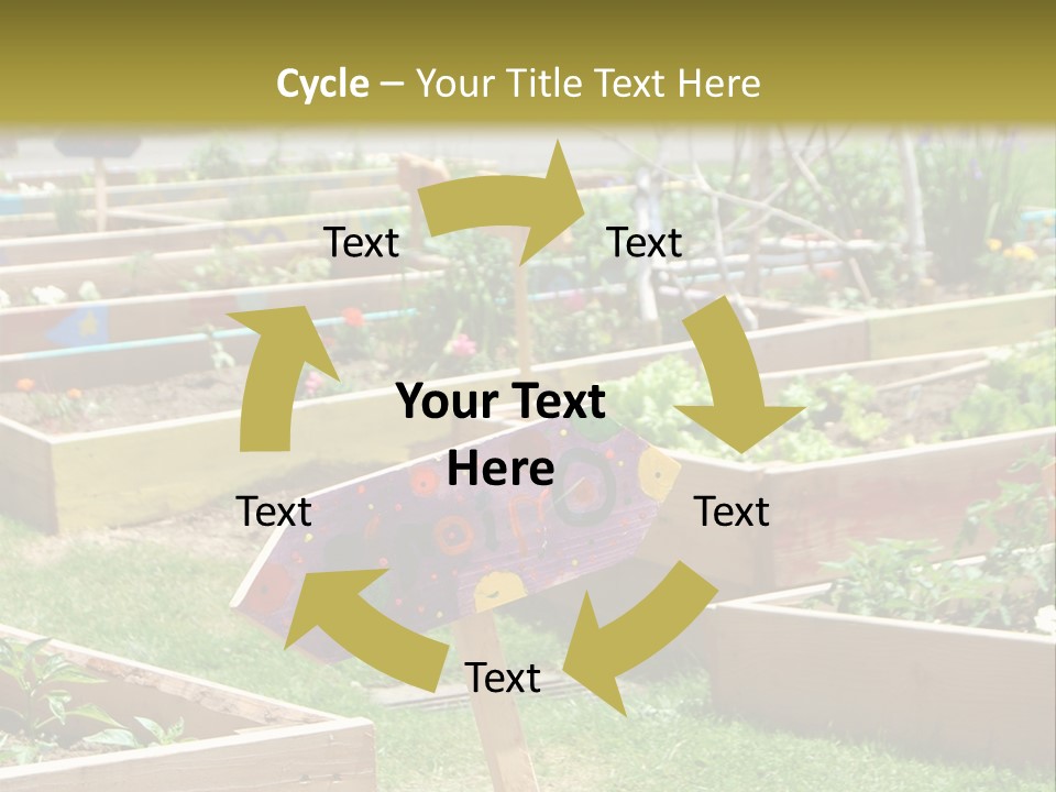 A Picture Of A Garden With A Sign In The Middle Of It PowerPoint Template