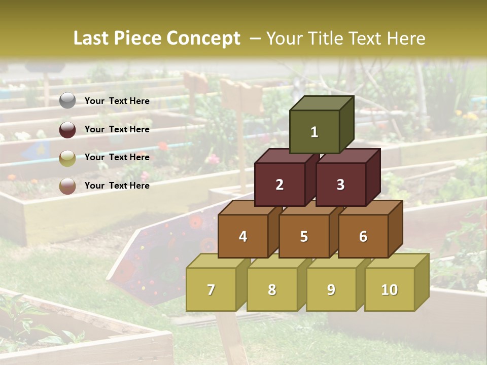 A Picture Of A Garden With A Sign In The Middle Of It PowerPoint Template
