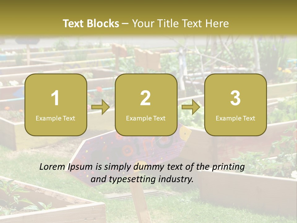 A Picture Of A Garden With A Sign In The Middle Of It PowerPoint Template