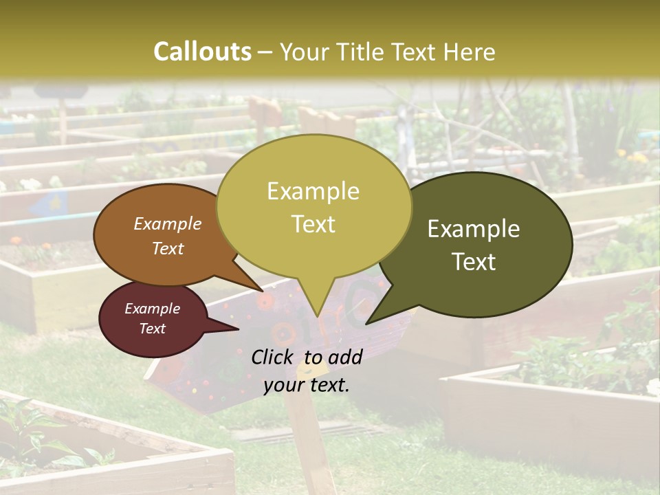 A Picture Of A Garden With A Sign In The Middle Of It PowerPoint Template