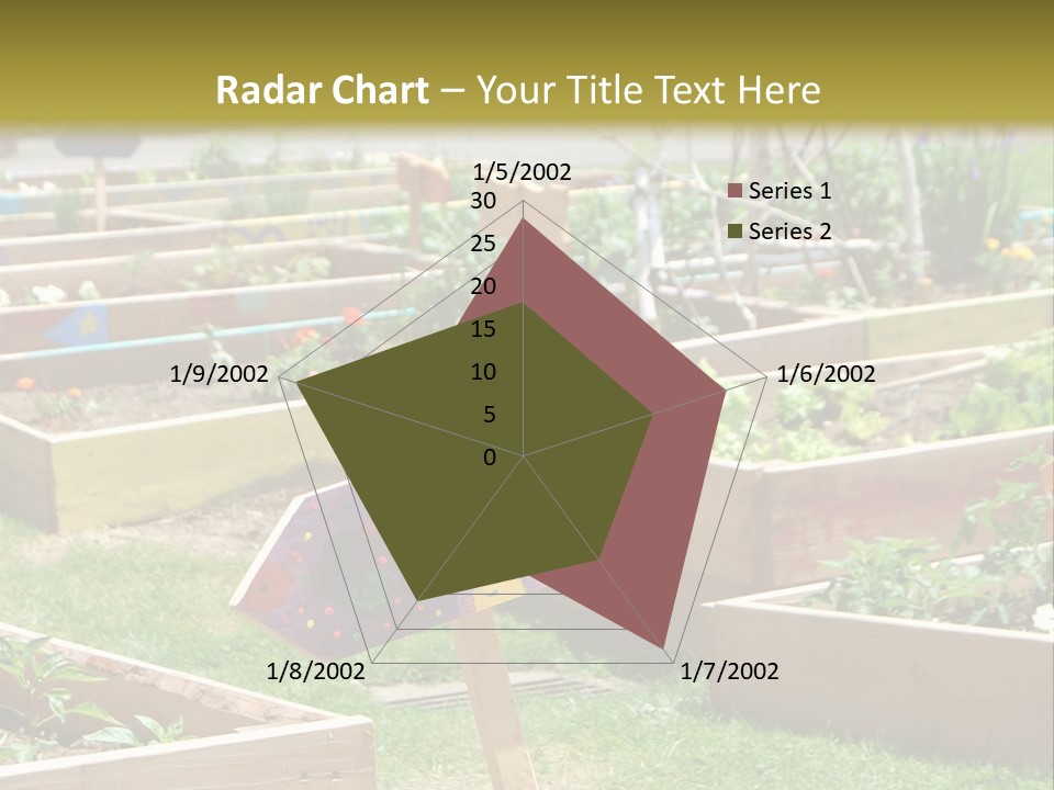 A Picture Of A Garden With A Sign In The Middle Of It PowerPoint Template