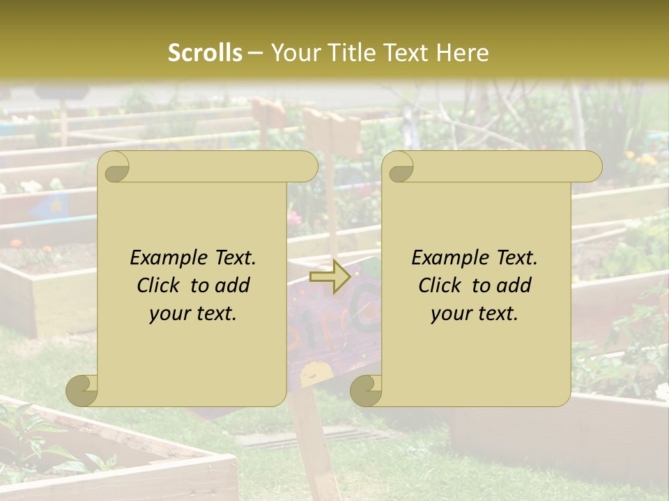 A Picture Of A Garden With A Sign In The Middle Of It PowerPoint Template