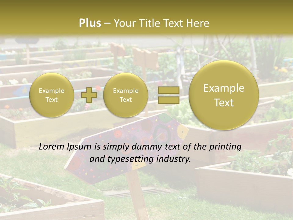 A Picture Of A Garden With A Sign In The Middle Of It PowerPoint Template