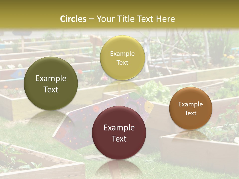 A Picture Of A Garden With A Sign In The Middle Of It PowerPoint Template