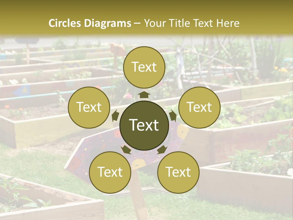 A Picture Of A Garden With A Sign In The Middle Of It PowerPoint Template