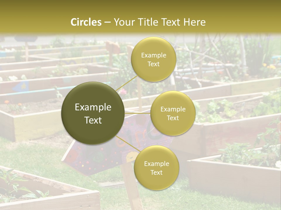 A Picture Of A Garden With A Sign In The Middle Of It PowerPoint Template