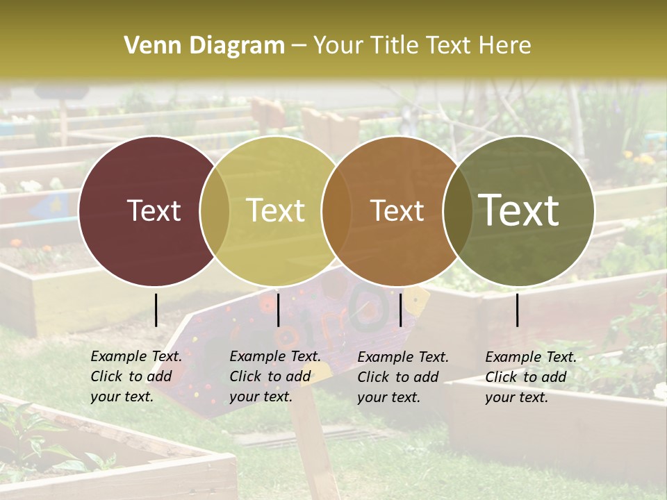 A Picture Of A Garden With A Sign In The Middle Of It PowerPoint Template