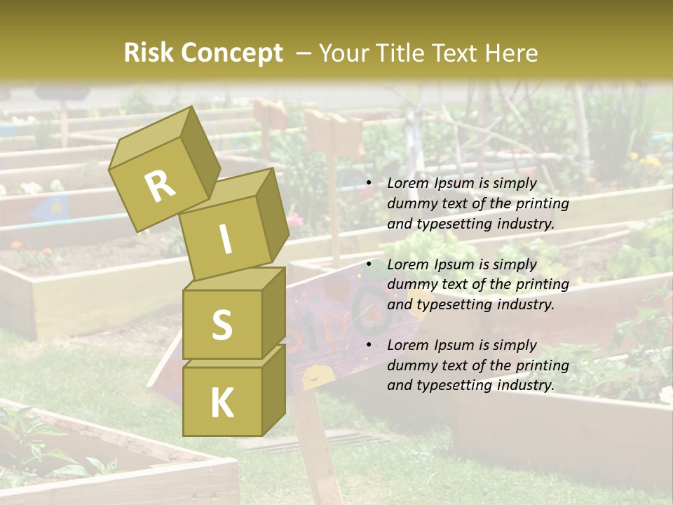 A Picture Of A Garden With A Sign In The Middle Of It PowerPoint Template