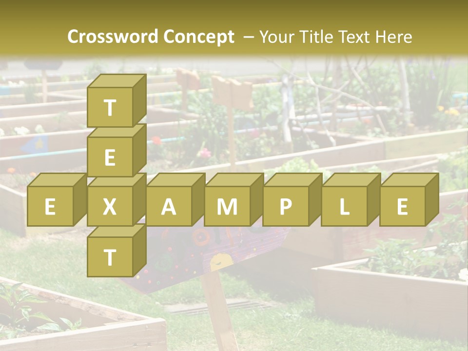 A Picture Of A Garden With A Sign In The Middle Of It PowerPoint Template