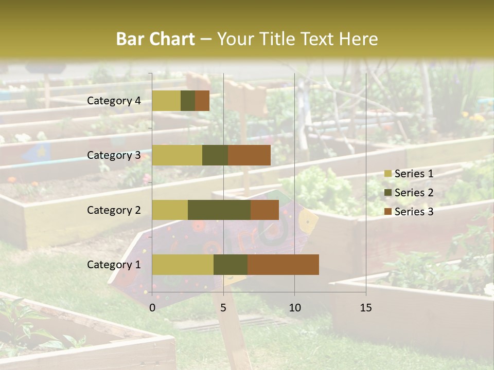 A Picture Of A Garden With A Sign In The Middle Of It PowerPoint Template