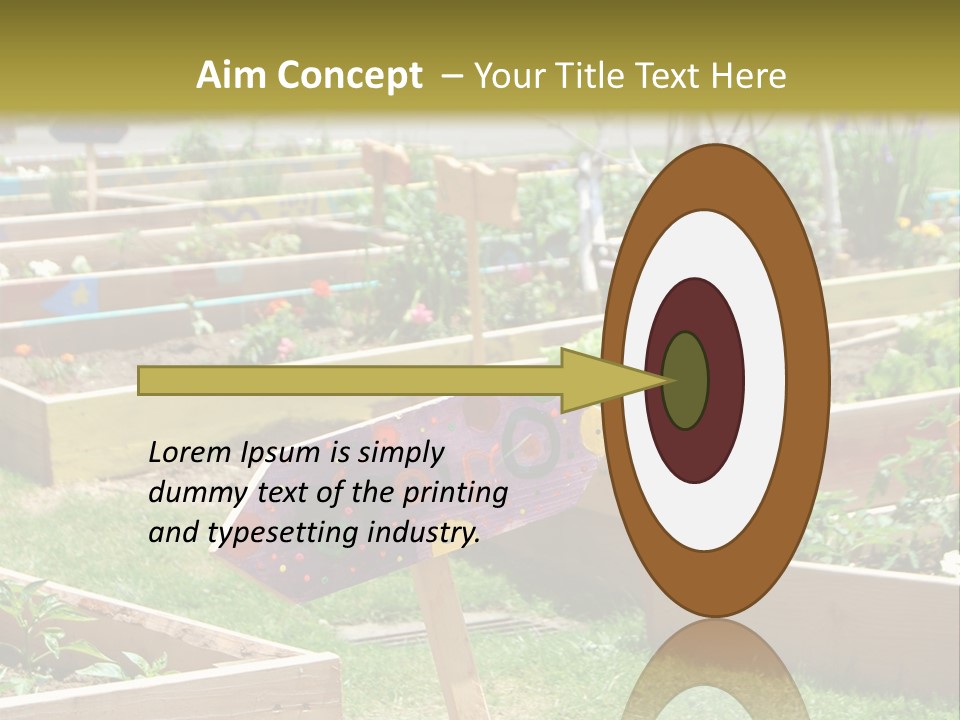 A Picture Of A Garden With A Sign In The Middle Of It PowerPoint Template