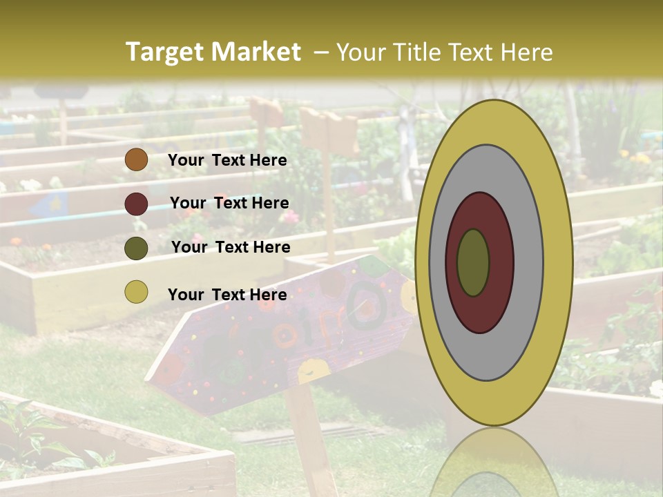 A Picture Of A Garden With A Sign In The Middle Of It PowerPoint Template