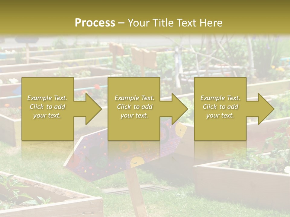 A Picture Of A Garden With A Sign In The Middle Of It PowerPoint Template