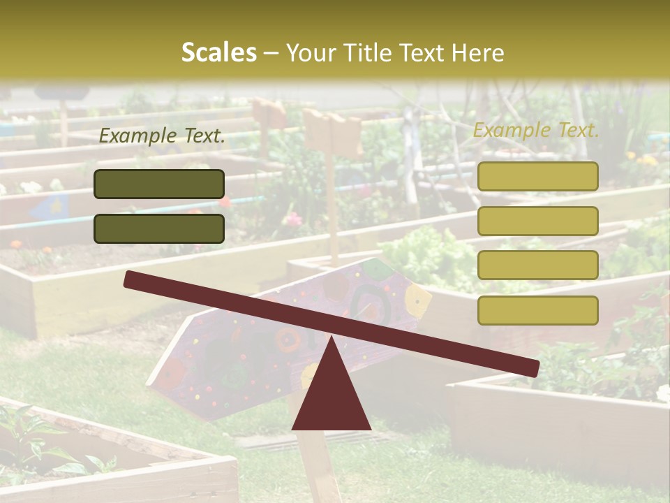 A Picture Of A Garden With A Sign In The Middle Of It PowerPoint Template