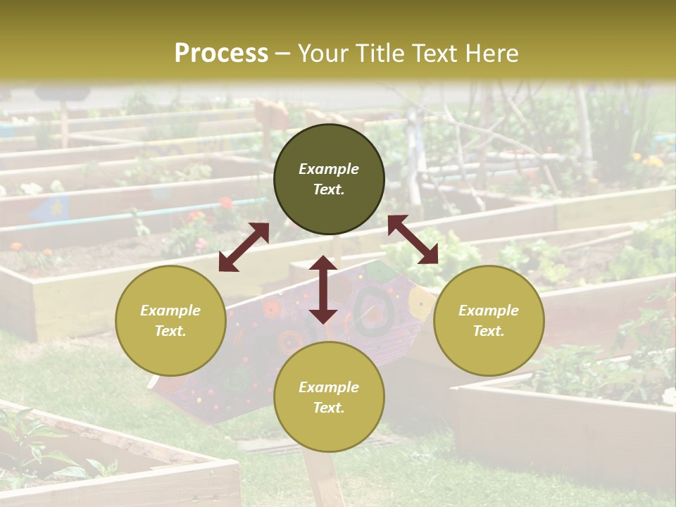 A Picture Of A Garden With A Sign In The Middle Of It PowerPoint Template