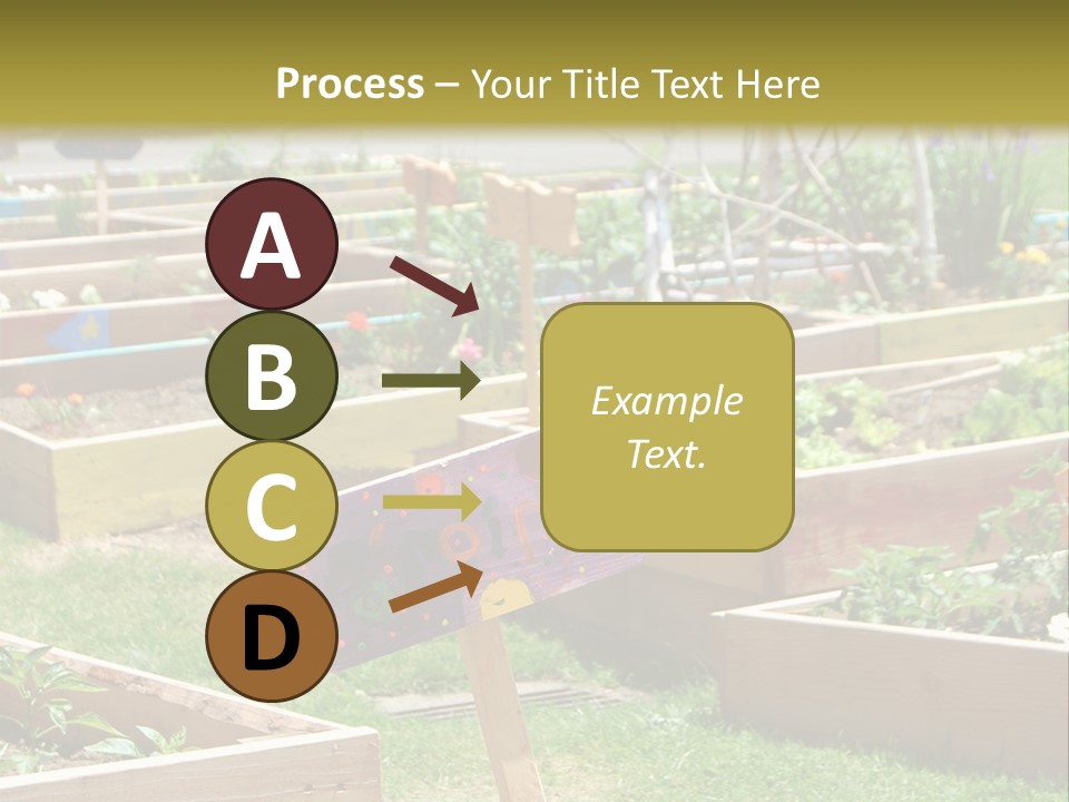 A Picture Of A Garden With A Sign In The Middle Of It PowerPoint Template