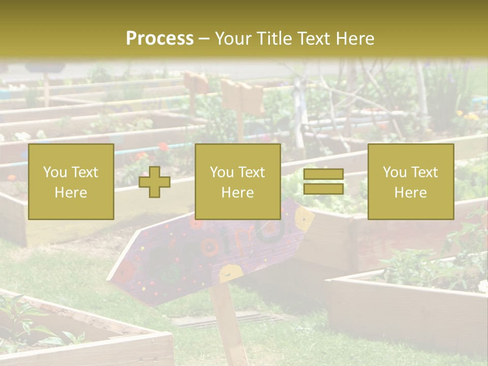 A Picture Of A Garden With A Sign In The Middle Of It PowerPoint Template